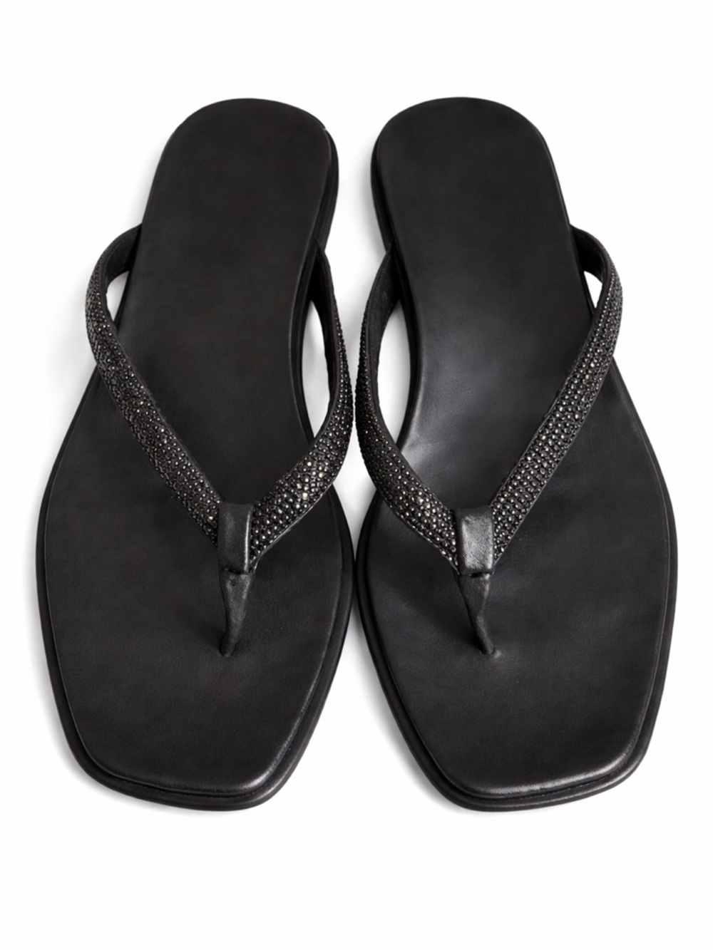 Vionic Vista Shine Black Rhinestone Sparkle Thong Sandals NWT